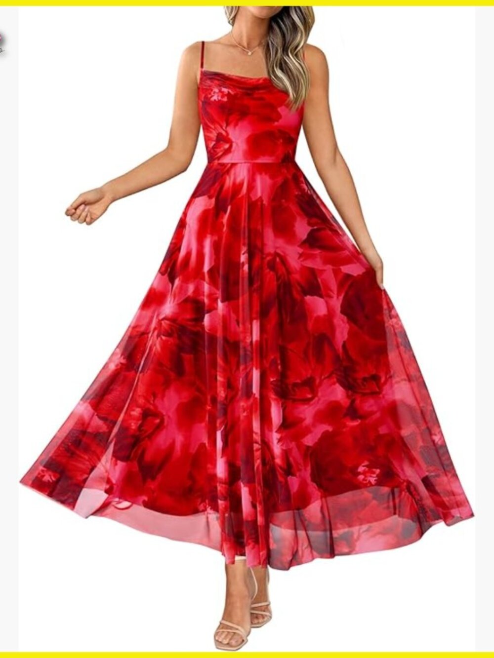 Elegant Spaghetti Strap Maxi Dress Floral Boho Chic Party Beach Wear Lightweight